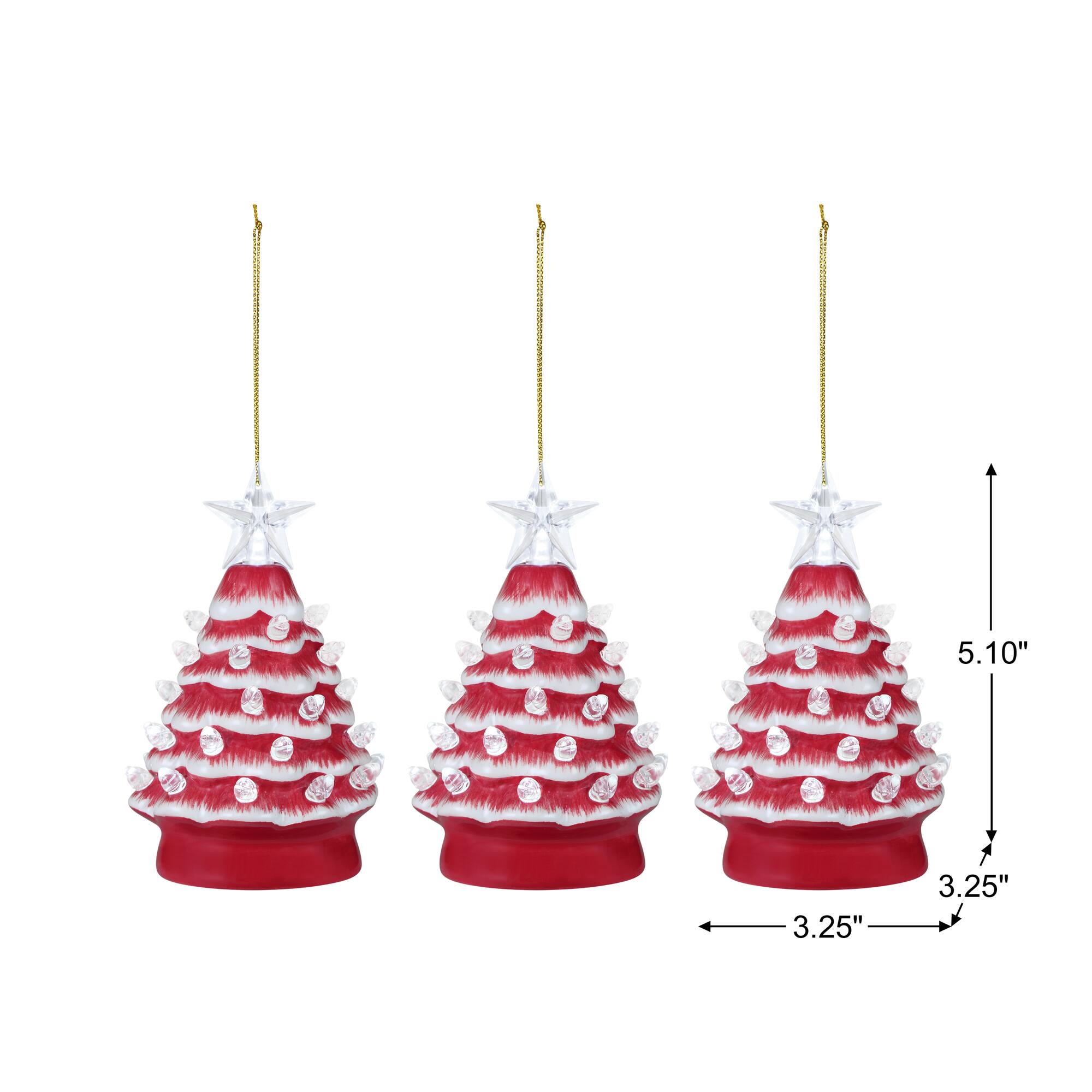 Mr. Christmas 5" Nostalgic Ceramic Tree Ornament with White Bulbs